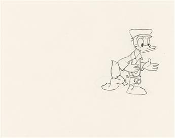 WALT DISNEY STUDIOS Donald Duck sequence of nine animation drawings for Grand Canyonscope.